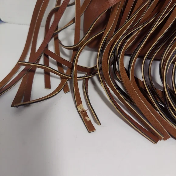 NWT VIETA Fringed Rhinestone Crossbody Purse Brown Faux Leather Back Pocket - Picture 3 of 15